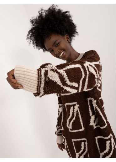 Tmavohnedý dámsky oversize sveter