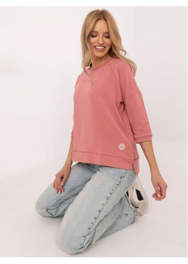 Tmavopúdrovo ružová dámska mikina