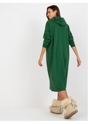 Tmavozelená mikinové šaty