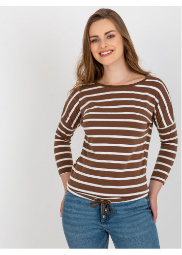 Karamelovo hnedé pruhované tričko