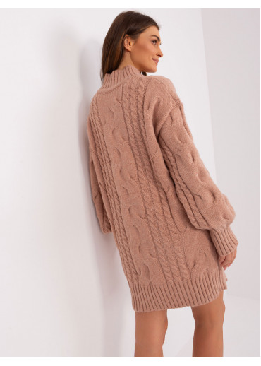 Tmavopúdrovo ružový predĺžený sveter