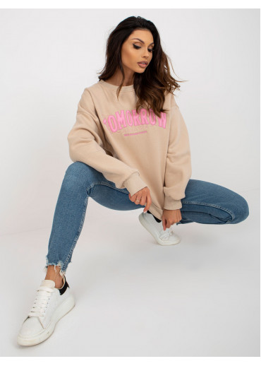 Béžovo hnedá basic mikina