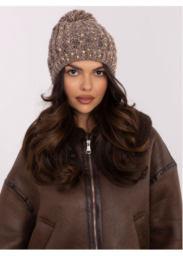 Béžovo hnedá dámska čiapka