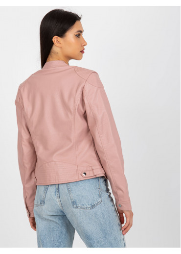 Púdrovo ružová koženková bunda