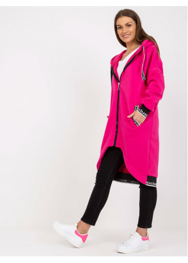 Fuchsiovo ružová asymetrická mikina