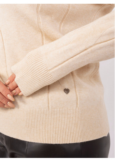 Béžovo hnedý pulóver