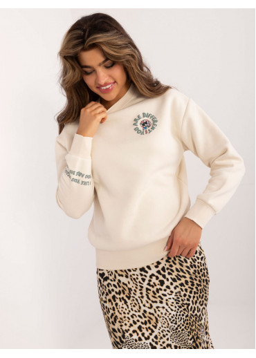 Béžovo hnedá dámska mikina s potlačou