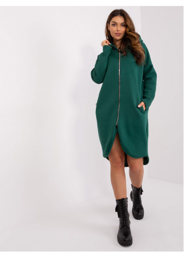 Tmavozelená predĺžená mikina