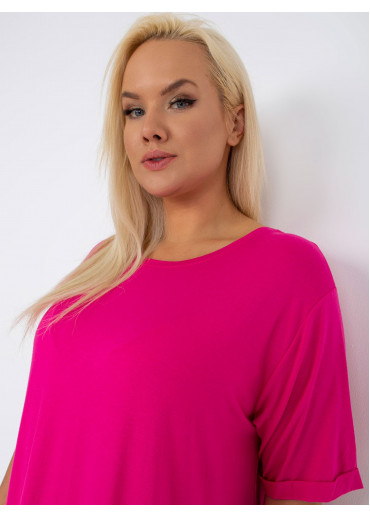 Fuchsiovo ružová tričková tunika