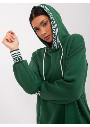 Tmavozelená mikinová tunika