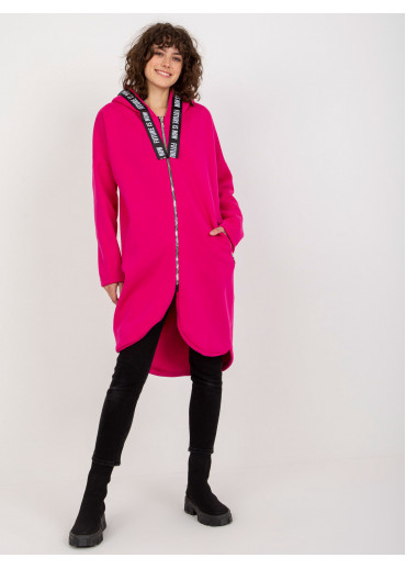 Fuchsiovo ružová dlhá mikina