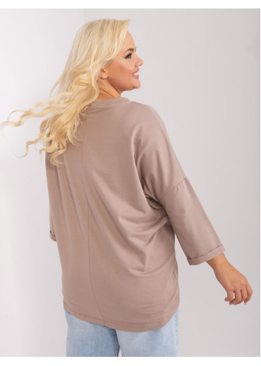 Béžovo hnedé tričko s 3/4 rukávom