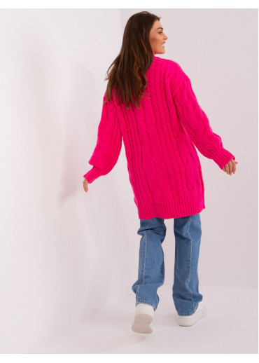 Neónovo ružový predĺžený sveter
