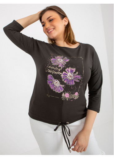 Tmavosivé tričko s potlačou