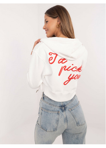 Smotanovo biela crop top mikina