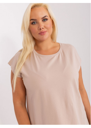 Béžovo hnedé predĺžené tričko