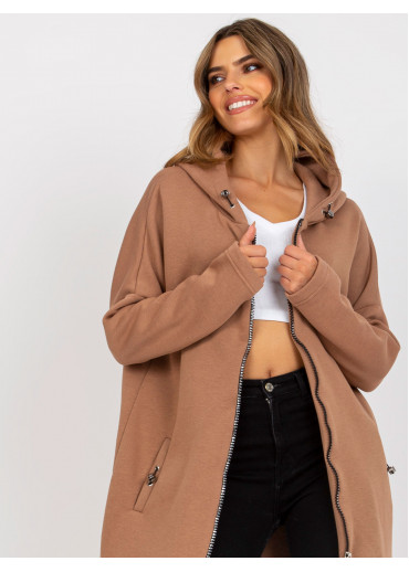 Hnedá predĺžená mikina