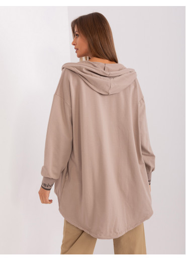 Béžovo hnedá mikina s kapucňou