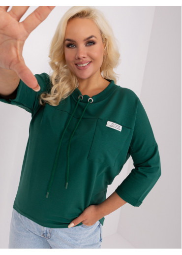 Tmavozelené tričko s 3/4 rukávom