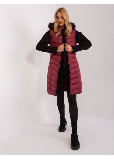 Bordovo červená prešívaná vesta