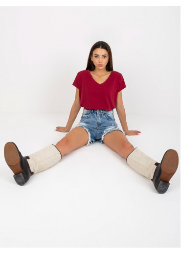 Bordovo červené basic tričko