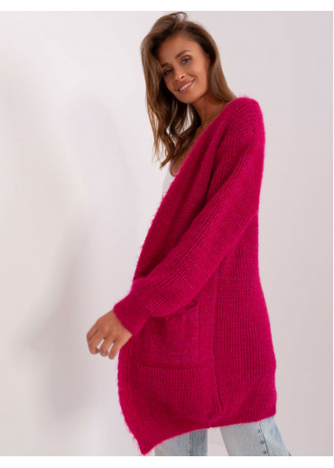 Fuchsiovo ružový kardigán