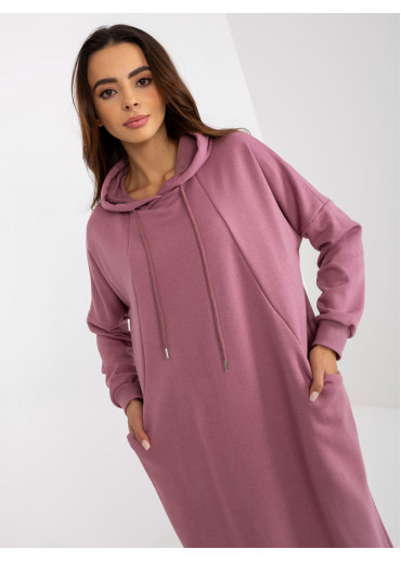 Tmavopúdrovo ružová mikinové šaty