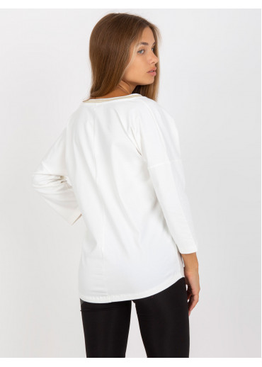 Smotanovo biele tričko s 3/4 rukávom
