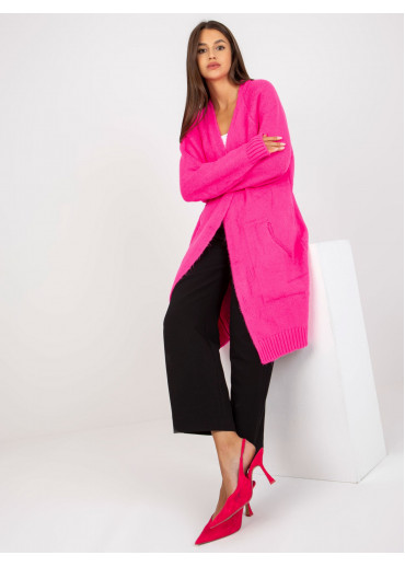 Neónovo ružový kardigán