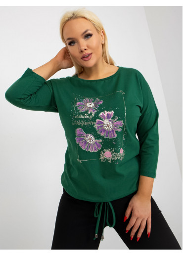 Tmavozelené tričko s potlačou