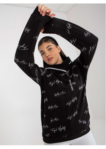 Čierna mikina s kapucňou