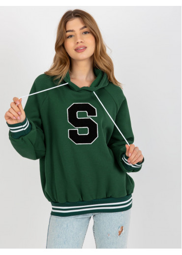 Tmavozelená mikina s kapucňou