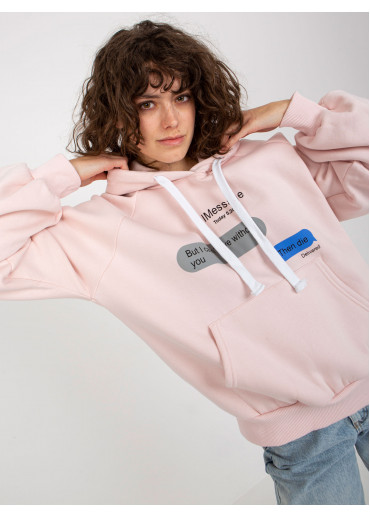 Púdrovo ružová mikina s kapucňou
