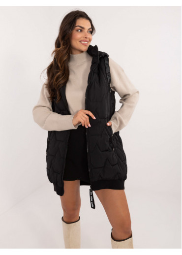 Čierna prešívaná vesta bez rukávov