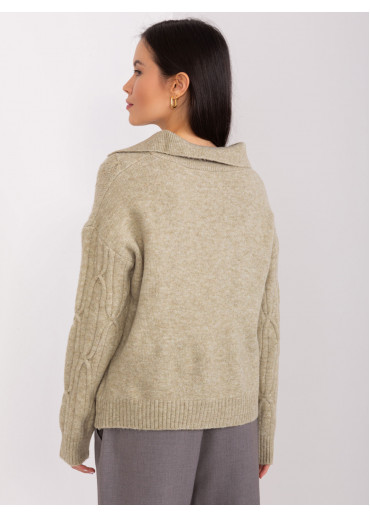 Khaki zelený pulóver