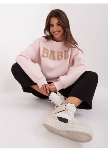 Púdrovo ružová mikina s nápisom