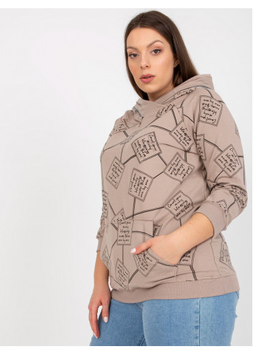 Béžovo hnedá mikina s kapucňou