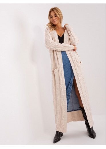 Béžovo hnedý dlhý kardigán