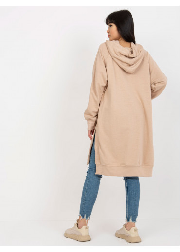 Béžovo hnedá dlhá mikina