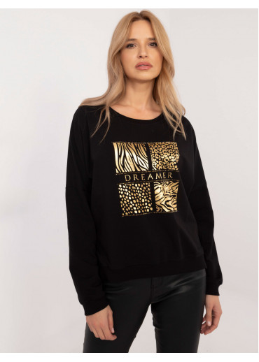 Čierna dámska mikina s potlačou