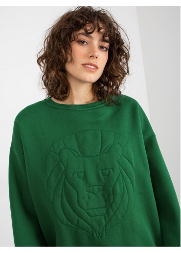 Tmavozelená mikina lev