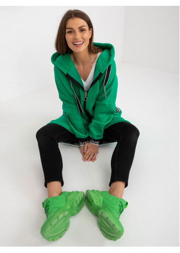 Zelená asymetrická mikina