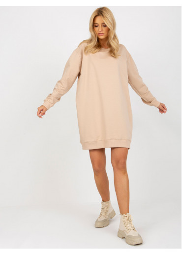 Béžovo hnedá mikinová tunika