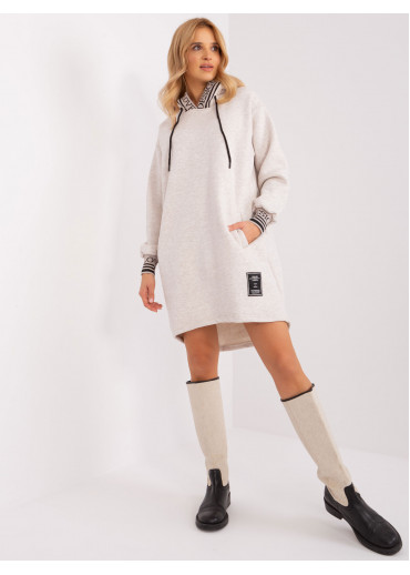 Béžovo hnedá mikinová tunika