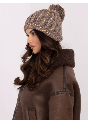 Béžovo hnedá dámska čiapka