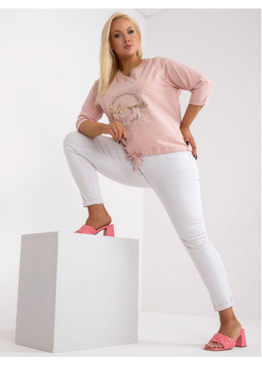 Púdrovo ružové tričko s potlačou