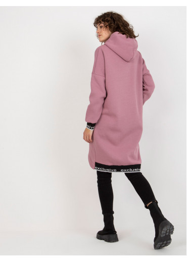 Tmavopúdrovo ružová asymetrická mikina