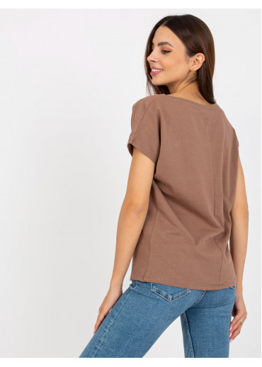 Béžovo hnedé basic tričko