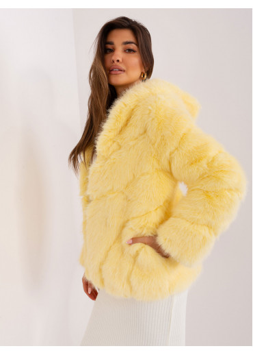 Vanilkovo žltá kožušinová bunda