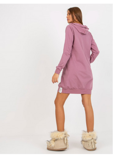 Tmavopúdrovo ružová mikinová tunika